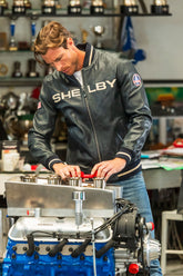 Men's Carroll Shelby "Dallas" Navy Leather Jacket
